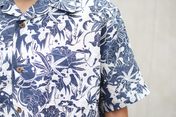 GOHEMP ( ゴーヘンプ ) 半袖シャツ MEN'S “麻朝ひょうたん” OPEN SHIRTS